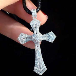 Poussière d'étoile entièrement glacé Hip Hop pendentif en diamant la plus tendance dernier design pendentif taille baguette diamant bijoux fins pour hommes - Product Image 5