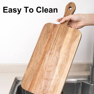 Tabla de Madera de Acacia Ecológica para Servir Pizza y Cortar Pan, con Asa, 1.5 cm de Grosor, Apta para Lavavajillas, Personalizable - Product Image 3