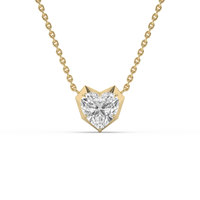 LUXESHINE Pendentif de luxe unique en diamant blanc de laboratoire taille cœur 1,5 carat, plaqué argent 925, certifié IGI, pour fiançailles et mariage