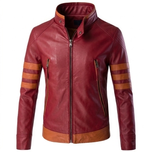 Chaqueta de Motociclista de Cuero Genuino para Hombre, al por Mayor, con Cuello Alto Personalizado, Chaqueta de Moto, Negra y Marrón - Product Image 4