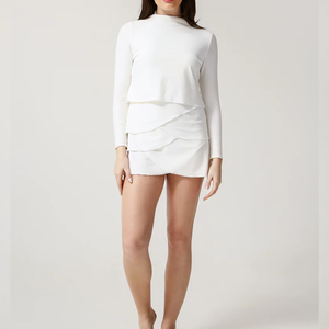 Traje de Baño Deportivo Islámico Modesto de 2 Piezas para Mujer, Corte Alto, Material Ecológico, Cierre de Cremallera Frontal con Logotipo, para Playa, Verano - Product Image 2