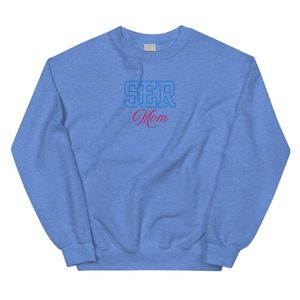 Sweat-shirt unisexe brodé Mom, bleu Carolina, col rond, en molleton doux, style décontracté et confortable pour tous les jours - Product Image 1