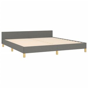 Estructura de cama de tela King gris oscuro sin colchón-Categoría de producto enfundada - Product Image 4
