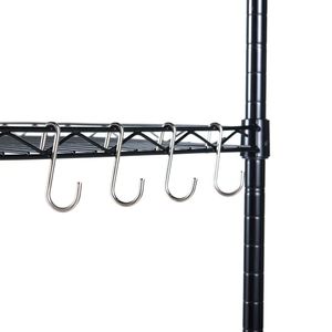 Scaffalatura a 5 Ripiani in Filo Metallico Resistente, Nero Opaco, per Cucina, con Ripiani Larghi Regolabili - Product Image 4