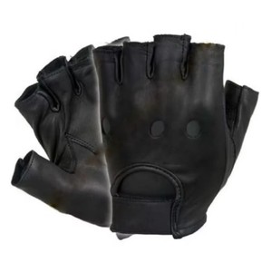 Guantes de conducción Premium (1/2 dedos) Motocicleta Corte a mano Dedo Conducción Hombres Guantes de cuero de Pakistán - Product Image 4