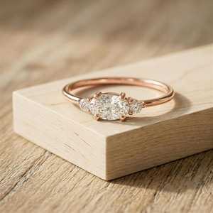 Custom Oval Lab Diamond <b>Ring</b> <b>Dainty</b> Platinum Band Minimalist Solitaire 0.30 Ct IGI Certified Vintage Classic Women's <b>Ring</b> - Product Image 2