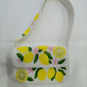 Craftstages International Bolsos de Hombro de Lona Hechos a Mano con Cuentas, Patrón Rectangular, Bolsos Bandolera Premium, Capacidad de 1-1.9L - Product Image 1