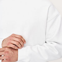 Sudadera con Capucha Blanca para Hombre, Corte Regular, Color Sólido, Informal, de Algodón, para Otoño