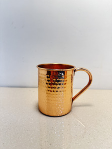 Premium Moscow Mule Copper Mug Handcrafted Hammered Pure Copper Cylindrical Cup with Copper Handle Barware Cocktail Drinkware - Product Image 3
