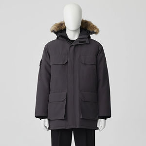 Blouson matelassé imperméable à capuche et col montant, avec logo brodé sur le devant et poches, style streetwear, pour hommes, personnalisable OEM, vente en gros 2026 - Product Image 1