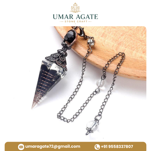 Péndulo de Orgón Tallado en Amatista Púrpura, Cono de Radiestesia con Piedras Preciosas, Herramienta de Sanación Espiritual para Reiki - Product Image 5
