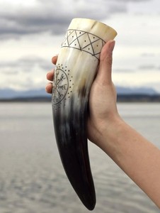 Authentic Viking Drinking Horn Handcrafted Natural Mug Polished Finish Eco Friendly Durable Bar Accessory Collectible - Product Image 4