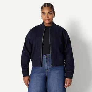 Chaqueta Bomber Vaquera Azul Oscuro para Mujer, con Cremallera, Estilo Oversize, para Otoño, Venta al por Mayor, Fabricante OEM - Product Image 4