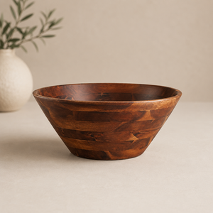 Handcrafted Acacia Wood Salad <b>Bowl</b> <b>Large</b> Capacity Serving Design for Elegant Dining Entertaining and Kitchen Styling - Product Image 1