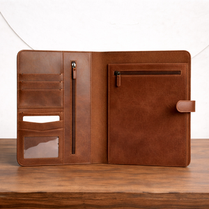 Vintage Genuine Leather <b>A4</b> Portfolio Folder with Snap Closure Business Organizer Case Portfolio <b>File</b> Padfolio Corporate Gifts - Product Image 5