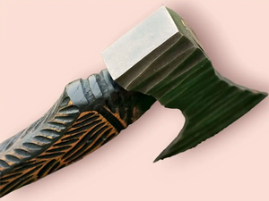 LEGACY BLADES Hache à pizza artisanale haut de gamme en acier au carbone avec manche en bois, lame tranchante comme un rasoir, forgée à la main, vente en gros OEM - Product Image 1