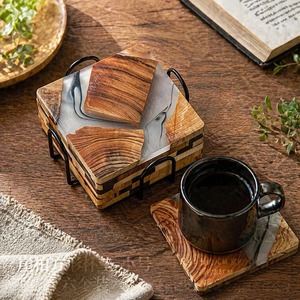 Latest High Quality Wooden Round Coaster Bulk for <b>Table</b> <b>Top</b> Drinks Tea Cup Coffee Mug Glass-mats & Pads Wood <b>Resin</b> Coaster - Product Image 4
