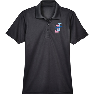 Camisa Polo Negra para Mujer con Botones, Diseño Bordado, Manga Corta, Cuello Camisero, Mezcla de Algodón, Ropa Casual de Golf y Negocios - Product Image 2