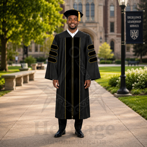 Tenue Maçonnique Héritage : Vêtements Grecs de Fraternité, Panneaux en Velours avec Détails Dorés, Tenue de Graduation Universitaire - Product Image 3