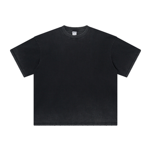 T-shirt unisexe vintage en denim délavé, coupe ample et oversize, éco-responsable, avec mélange de spandex/coton - Product Image 2