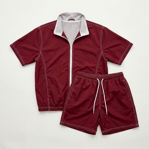 Wholesale <b>Men's</b> <b>Purple</b> Lightweight Tracksuit Set Breathable Short Sleeve Jacket Shorts Sportswear Running Training Casual Summer - Product Image 6