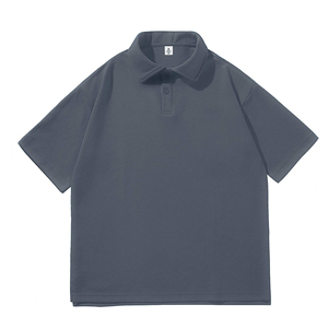 เสื้อโปโลแขนสั้นผู้ชาย สีพื้น ผ้าปิเก้ ลำลอง ระบายอากาศได้ดี ผ้าฝ้าย ทรงปกติ สีน้ำเงิน - Product Image 3