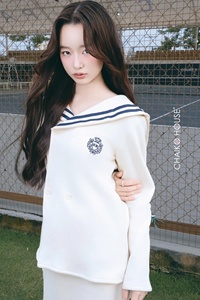 Conjunto de ropa de mujer listo para enviar Top y falda de 2 piezas 100% cuello marinero verano otoño Vintage-Kyomi para chicas adolescentes - Product Image 2