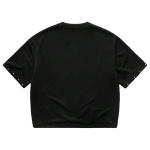 T-shirt Homme Court en Coton Délavé à l'Acide avec Strass et Diamants, Imprimé DTG, Coupe Oversize, Personnalisé, Vêtement d'Été Premium - Product Image 2