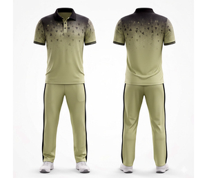 Uniforme de Cricket Personalizado con Estampado por Transferencia, Transpirable, Ligero, 220g, para Hombre, Negro y Verde, Poliéster, Secado Rápido, Conjunto de Jersey y Pantalón - Product Image 2