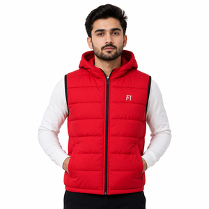 Custom Men's Casual <b>Quilted</b> Lightweight Padded Vest Hooded Sleeveless <b>Winter</b> Men's Jacket Outdoor Warm Waistcoat Wholesale OEM - Product Image 1