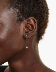 Boucles d'oreilles pendantes en diamant de laboratoire, or jaune 14 carats, serties clos, 4 pierres, délicates, minimalistes, pour tous les jours, cadeau, bijoux - Product Image 6