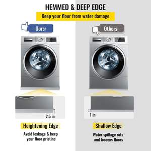 Heavy Duty 32X30X2,5 pulgadas Acero galvanizado Lavadora Pan 18 GA Espesor Lavadora compacta Bandeja de goteo Manguera de orificio de drenaje - Product Image 6