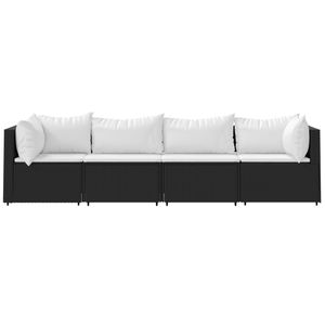 Set Lounge da Esterno Bianco e Nero con Cuscini Confortevoli, Elegante Arredamento da Giardino - Product Image 3