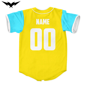Camiseta de Béisbol Verde Neón Personalizada con Mangas Azules, Unisex, Manga Corta, Impresión Digital, Ropa de Baile, Camiseta de Manga Corta - Product Image 4
