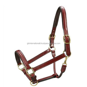Top qualité robuste Triple couture et rembourrage en cuir anglais marron licou de cheval avec accessoires en laiton réglables solides - Product Image 2