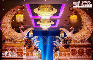 Statue de paon en plastique FRP pour l'entrée de mariage, élément d'entrée de mariage, avec pilier élégant - Product Image 4