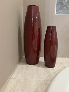 Decorative Tabletop Vases Bohemian Design Hammered Finish Decorative Metal Vases Set of Three - Product Image 5