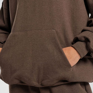 Sudadera con capucha oversize de forro polar cepillado para mujer, estilo holgado, con capucha estructurada, para uso casual y en capas, proveedor de logotipo personalizado, suministro al por mayor - Product Image 5