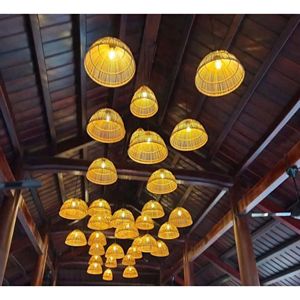 Handwoven Bamboo Hanging Lamp Natural Ceiling Pendant Light for Resort Restaurant Villa Coffee Shop Decoration - Product Image 3