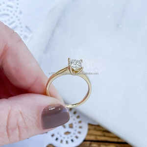 Women's 14k Gold Ring Luxury Princess <b>Lab</b> Grown Diamond Engagement/Wedding 18k Material Pearl IGI/GIA <b>Lab</b> Created Jewelry - Product Image 3