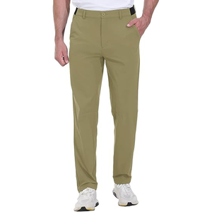 Pantalon décontracté pour homme, couleur unie, respirant, léger, en polyester, avec fermeture à boutons, pour le golf - Product Image 1