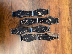 La más nueva correa de reloj de cuero de vaca metálica Hair-On, accesorios de vaquera, fabricante de moda occidental, bandas de reloj inteligente con estampado de vaca - Product Image 4