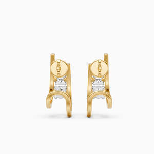 Pendientes de Oro Sólido de 14K para Mujer con Diamantes Cultivados en Laboratorio, Corte Brillante Redondo, Color G, Estilo Moderno, para Uso Diario, Regalo - Product Image 2