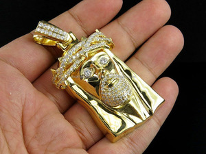 Custom 925 Silver Hip Hop Style Iced Religious Christian Featuring Jesus Face Lab Grown Diamond Children's Fine <b>Pendants</b> Trendy - Product Image 5