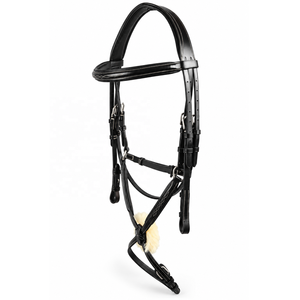 Brida para Caballo de Cuero Genuino Premium con Acolchado de Felpa Suave, Costuras en Contraste Elegantes y Correas Ajustables para Mayor Comodidad - Product Image 1
