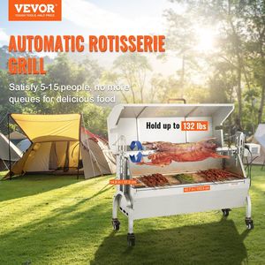 50W 132 libbre griglia per barbecue allo spiedo per cottura al girarrosto di pollo all'agnello di maiale - Product Image 2
