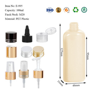 Impresión por Termograbado, Superficie Esmerilada Premium para Botellas Planas de PET de 100 ml, Envases Cosméticos Personalizados con Tapa/Bomba/Pulverizador - Product Image 3