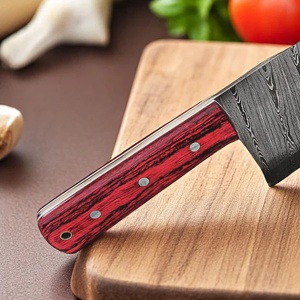 Ensemble de haches serbiennes en acier de Damas, manche en micarta rouge, design personnalisé, couteaux utilitaires de survie par A&M Enterprises - Product Image 3
