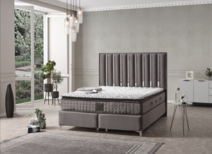 Drap de lit en velours rembourré Double King simple Twin Super King size-gris, argent, noir, crème et toutes les couleurs - Product Image 4