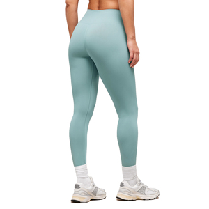Leggings de yoga sans couture taille haute, longueur intégrale, couleur unie, pantalon extensible, vêtements de fitness pour femmes, bleu clair - Product Image 2